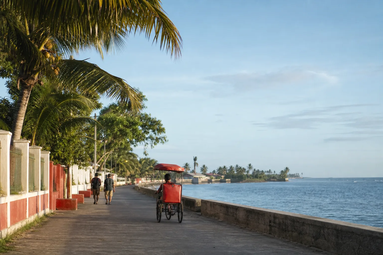 Promenade sur le front de mer évoquant Toamasina